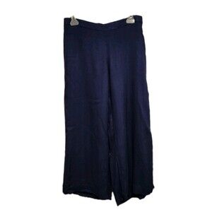 Lilly Pulitzer Avery Rayon Wide Leg Crop Pants Size 6 Navy